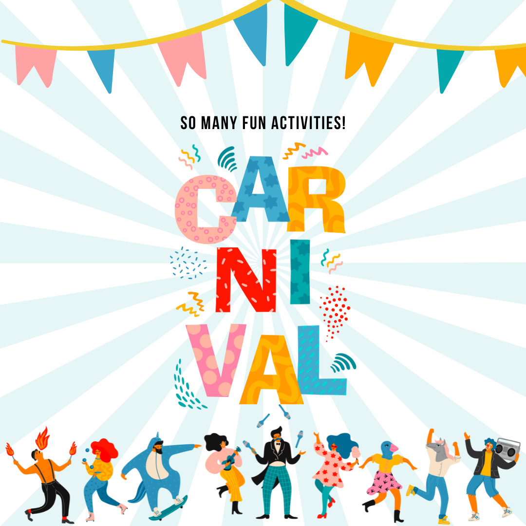 White Colourful Illustrated Carnival Instagram Post